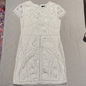 Lulu's White Floral Embroidered Mini Dress